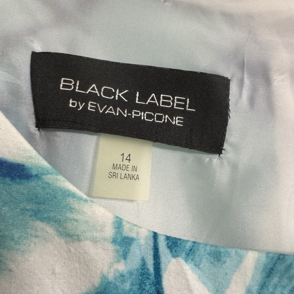Evan Picone Black Label Floral Dress Blue Fit Flare Womens 14 Evan Picone Black Label Floral Dress Blue Fit Flare Womens 14